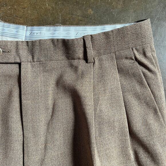 Zanella Saks Fifth Men's Brown Dress Slacks 34x28 - Picture 1 of 8